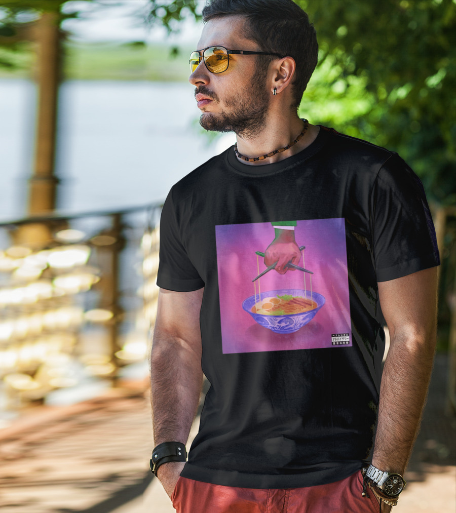 Parental Advisory Explicit Content Ramen Puppet Master Japanese Noodles Bowl T-Shirt