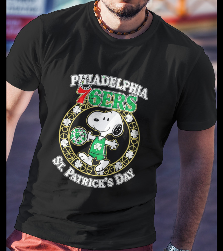 Philadelphia 76ers Snoopy St Patrick's Day Holiday 2026 T-Shirt