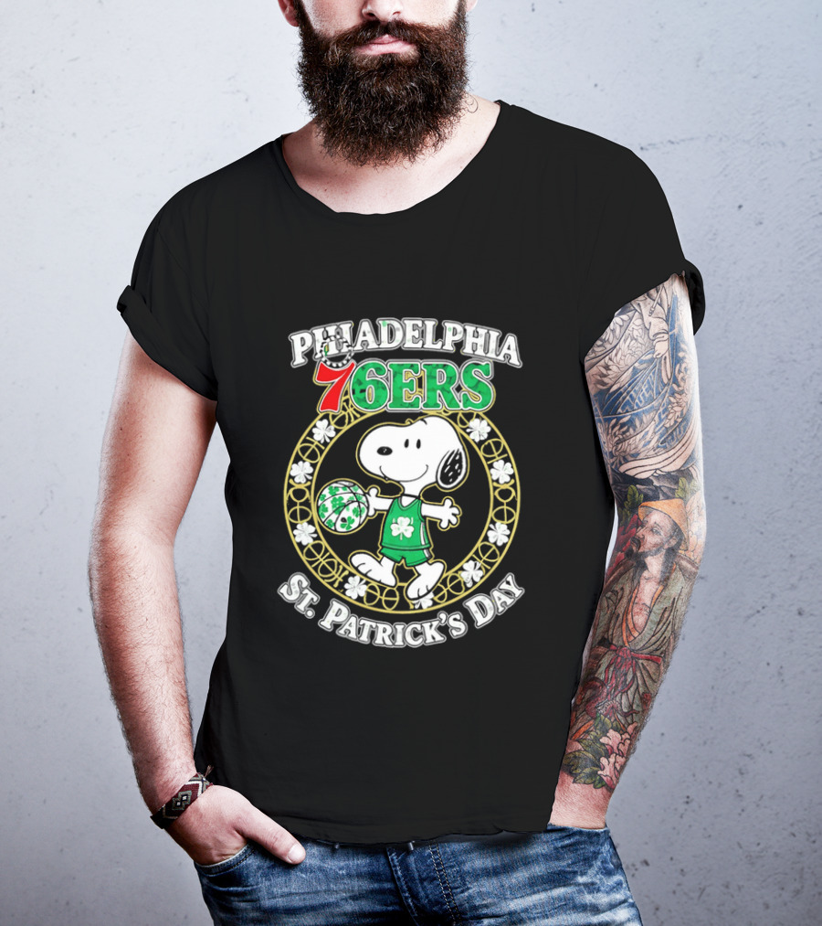 Philadelphia 76ers Snoopy St Patrick's Day Holiday 2026 T-Shirt