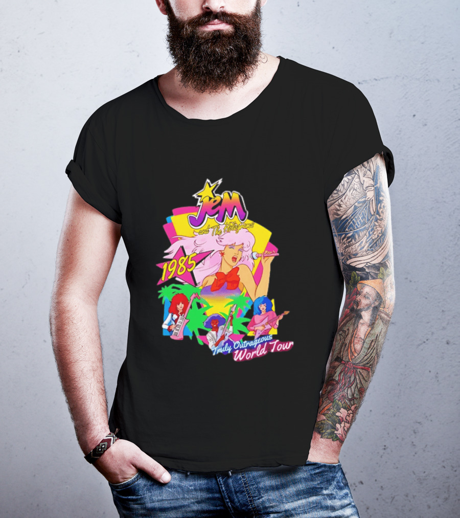 Jem And The Holograms 1985 Truly Outrageous World Tour Retro Concert Fan T-Shirt