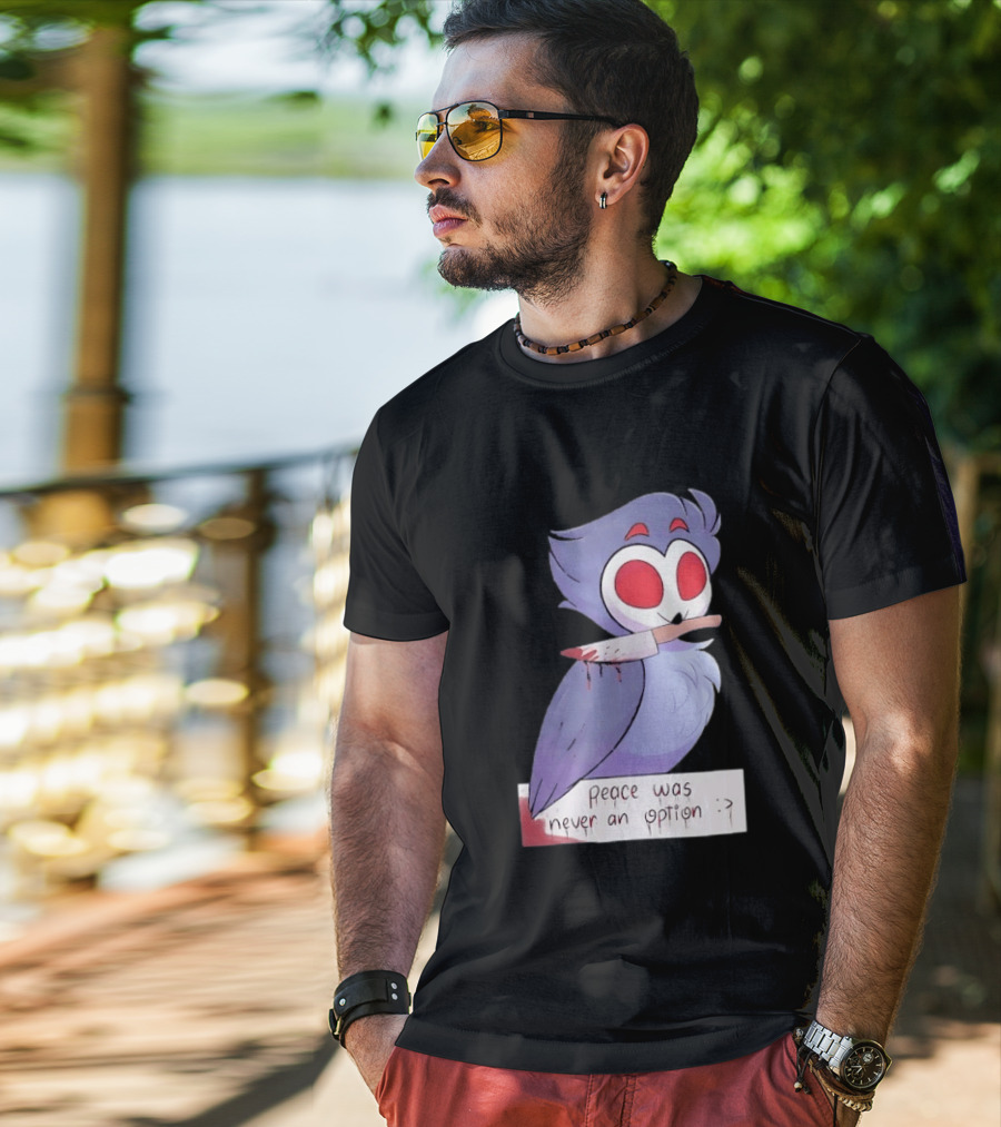 Stolas Helluva Boss Peace Was Never An Option Owl With Knife T-Shirt