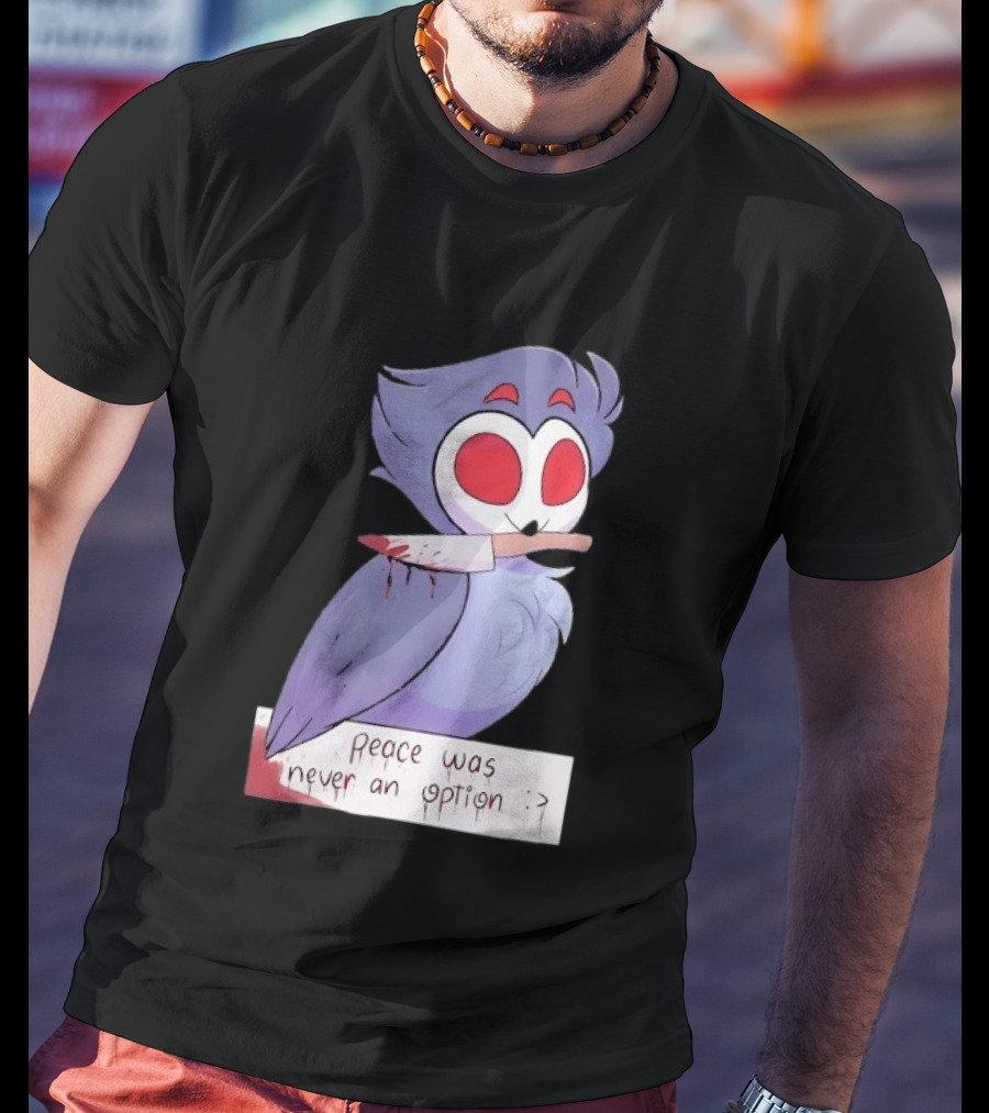 Stolas Helluva Boss Peace Was Never An Option Owl With Knife T-Shirt