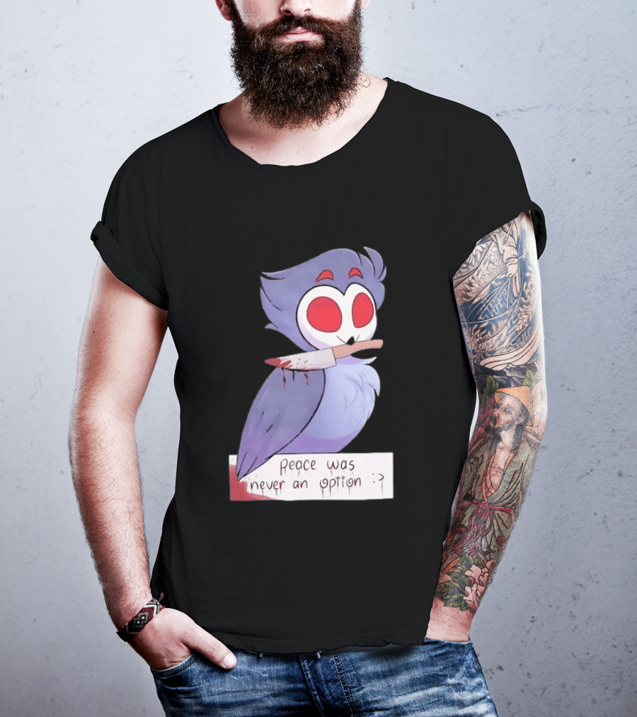 Stolas Helluva Boss Peace Was Never An Option Owl With Knife T-Shirt