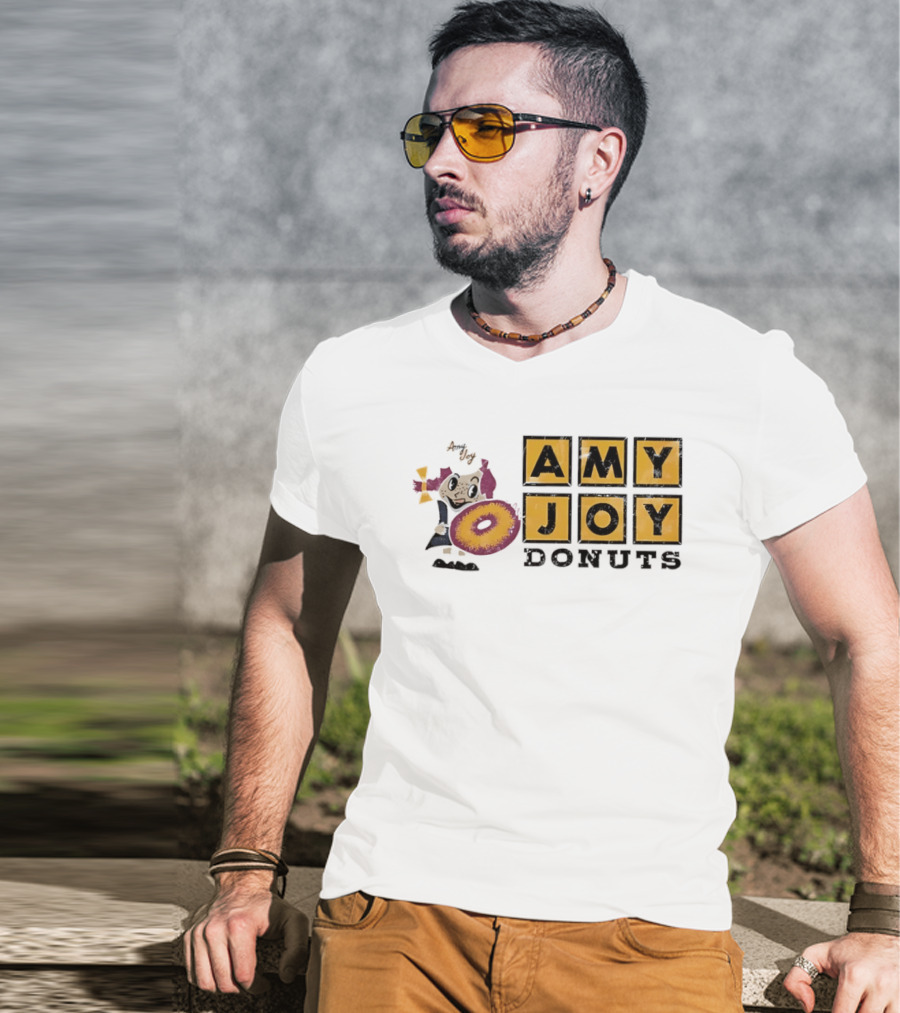 Amy Joy Donuts Retro Cartoon Character With Donut Image T-Shirt