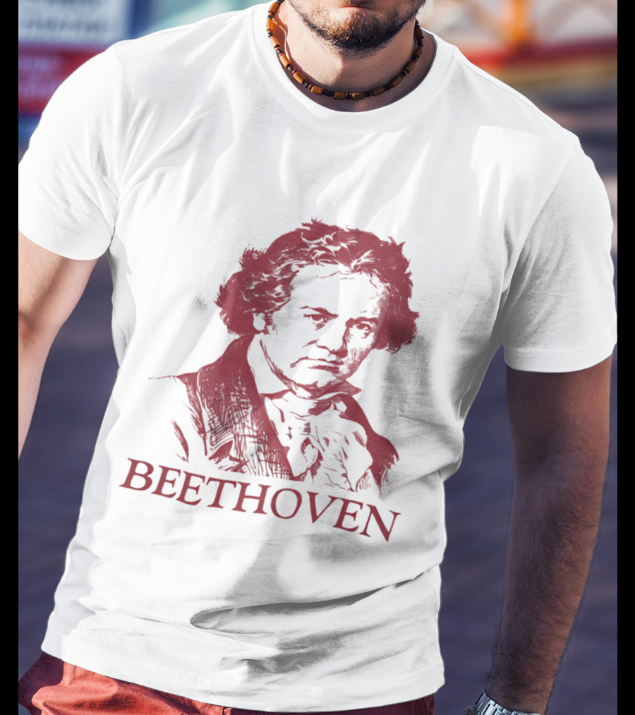Beethoven Beethoven Classical Music Icon Bold Red T-Shirt