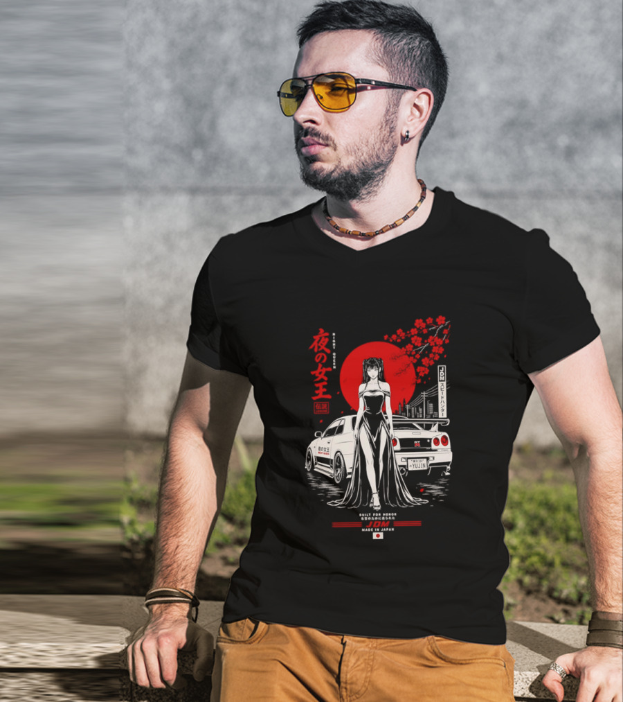 Yoru No Joō Night Queen Legend JDM Speed Hunter Built For Honor Tokyo Drift Skyline T-Shirt