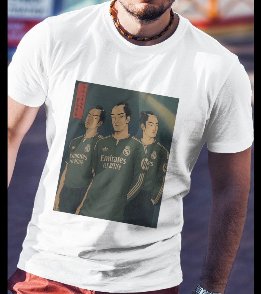 Emirates Fly Better Real Madrid Adidas Samurai Japanese T-Shirt