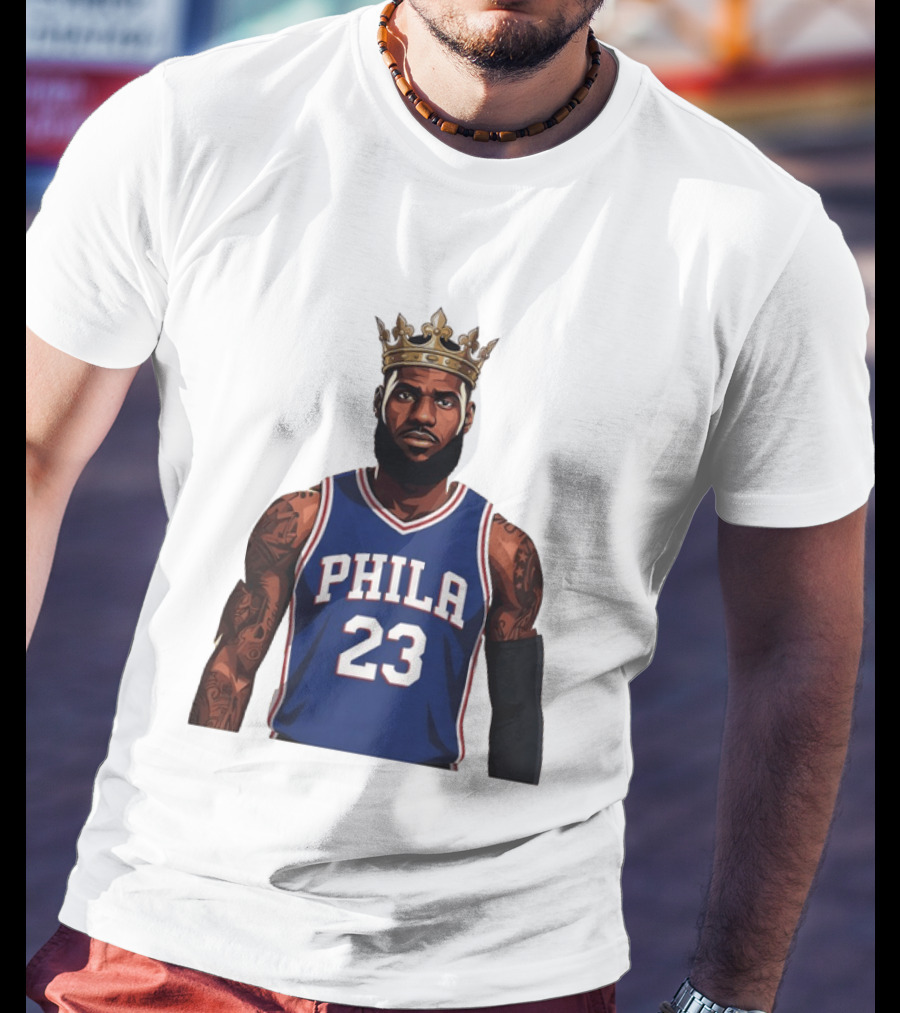 LeBron James #23 Philadelphia 76ers King Phila Basketball T-Shirt