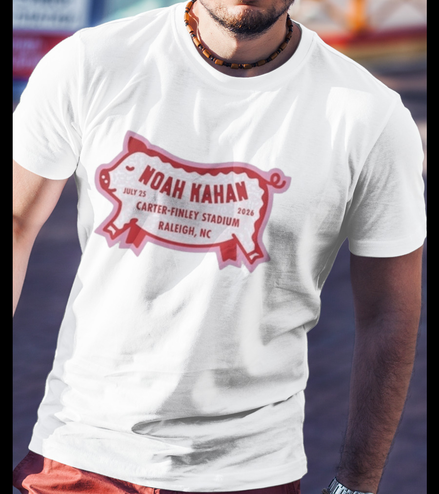Noah Kahan July 25 2026 Carter Finley Stadium Raleigh NC Pig Motif T-Shirt