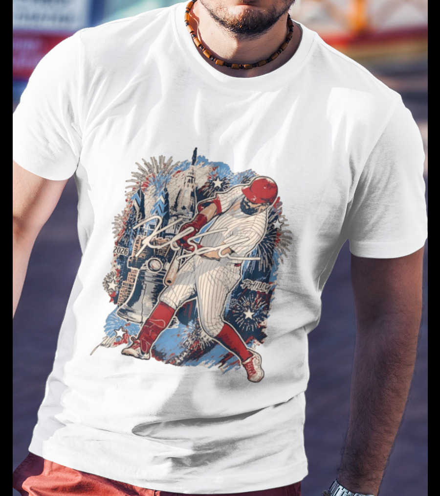 Philadelphia Phillies Kyle Schwarber 2026 MLB All Star Fireworks Philly Liberty Bell T-Shirt