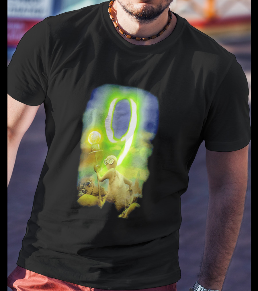 9 Movie Iconic Character With Light Bulb Staff And Gas Mask T-Shirt