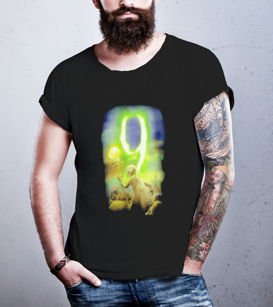 9 Movie Iconic Character With Light Bulb Staff And Gas Mask T-Shirt