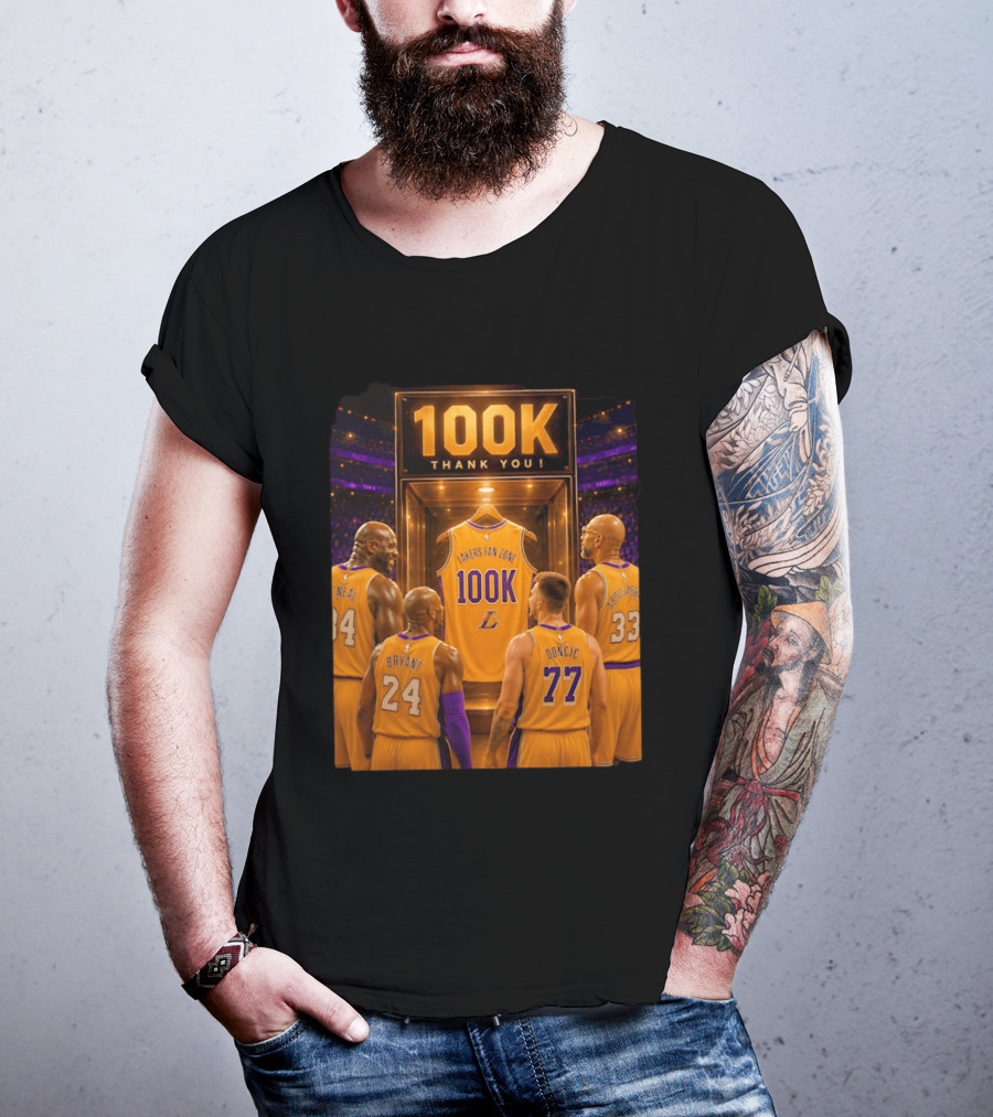 100K Thank You Lakers Fan Zone Players Shaq Kobe Abdul Jabbar T-Shirt