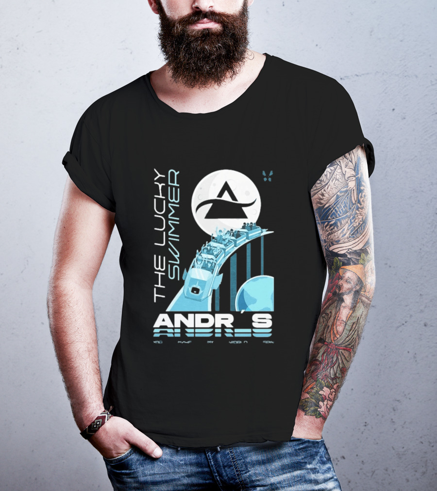 The Lucky Swimmer Andrés Roller Adventure Moon T-Shirt