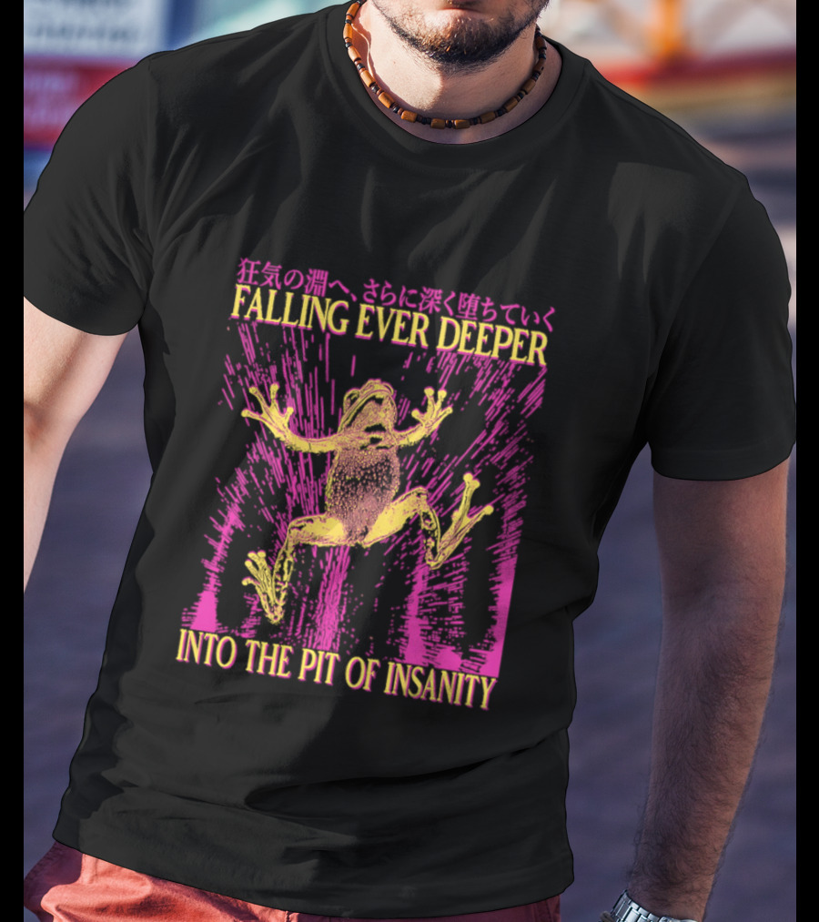 Falling Ever Deeper Into The Pit Of Insanity Frog Neon Burst Japanese T-Shirt