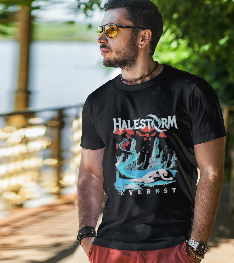 Halestorm Everest Distressed Surreal Mountain Landscape T-Shirt
