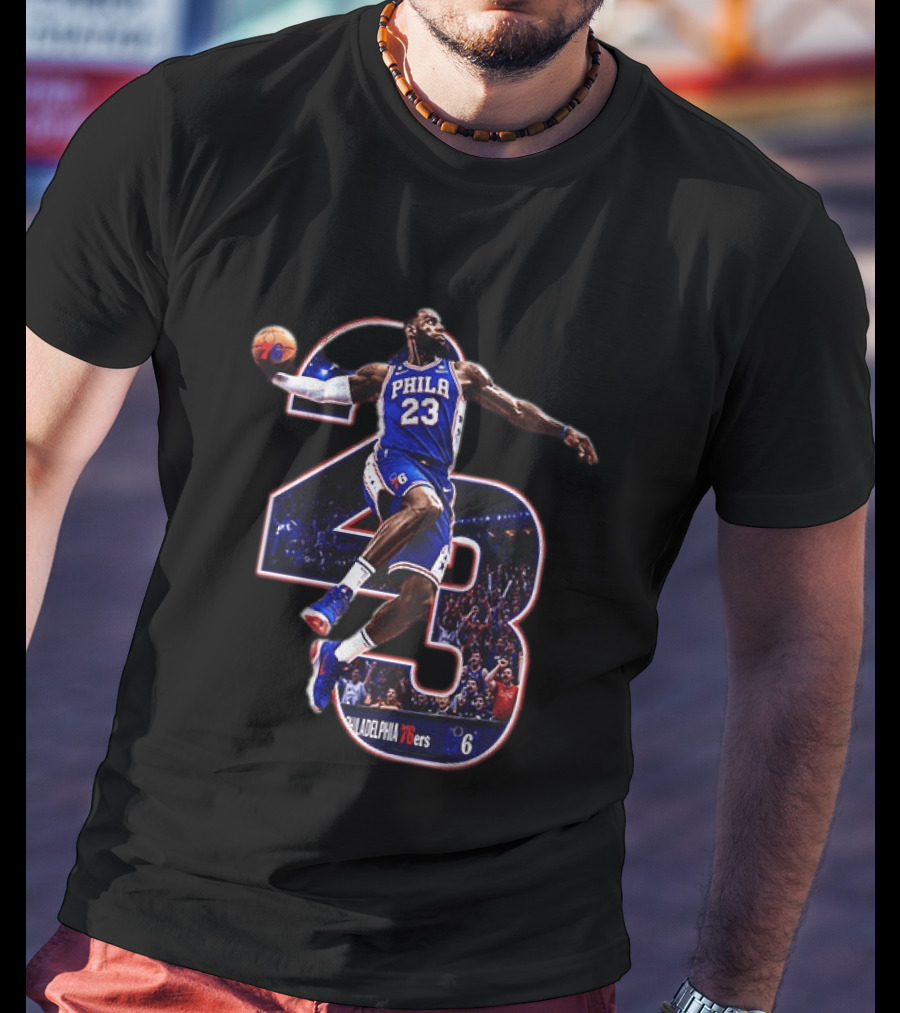 Philadelphia 76ers LeBron James 23 NBA Jump Dunk T-Shirt