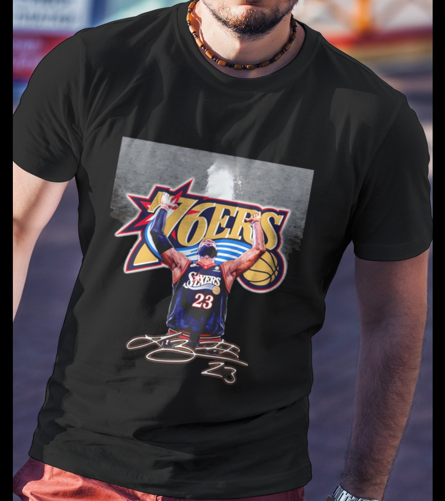 Philadelphia 76ers LeBron James Number 23 Basketball Celebration T-Shirt