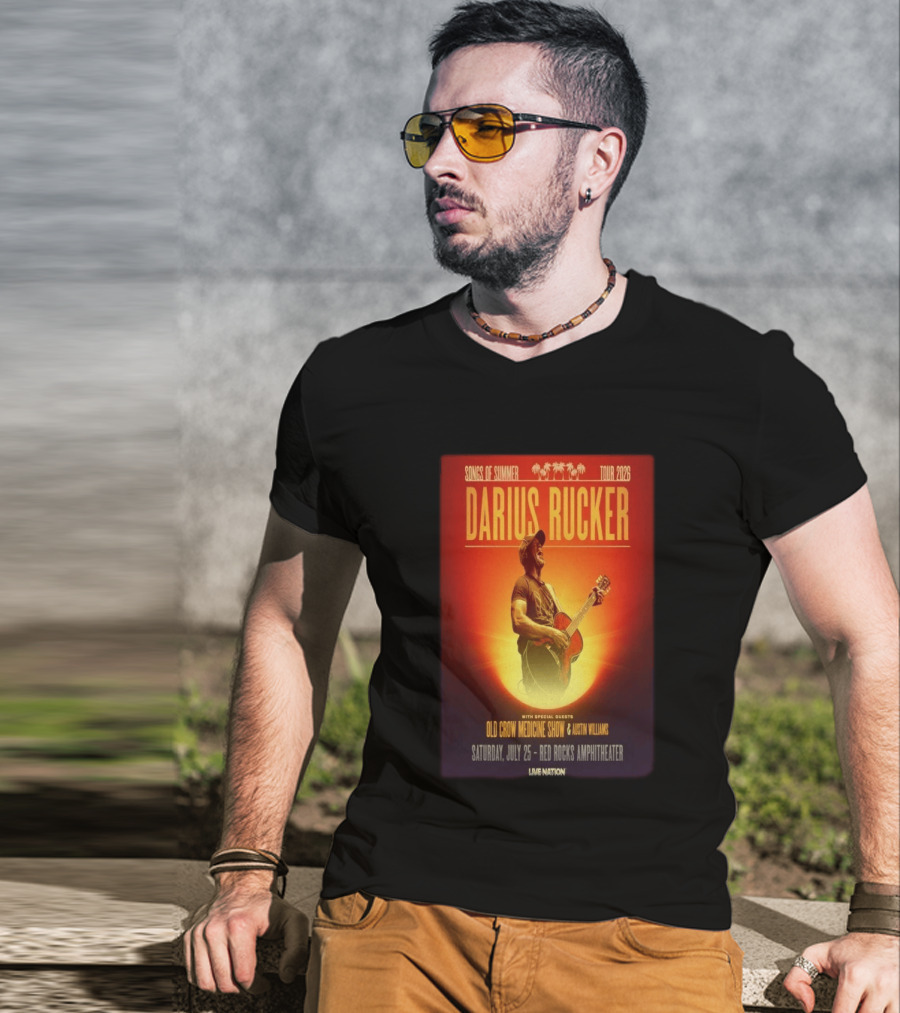 Songs Of Summer Tour 2026 Darius Rucker With Old Crow Medicine Show And Austin Williams Live At Red Rocks Amphitheater July 25 T-Shirt