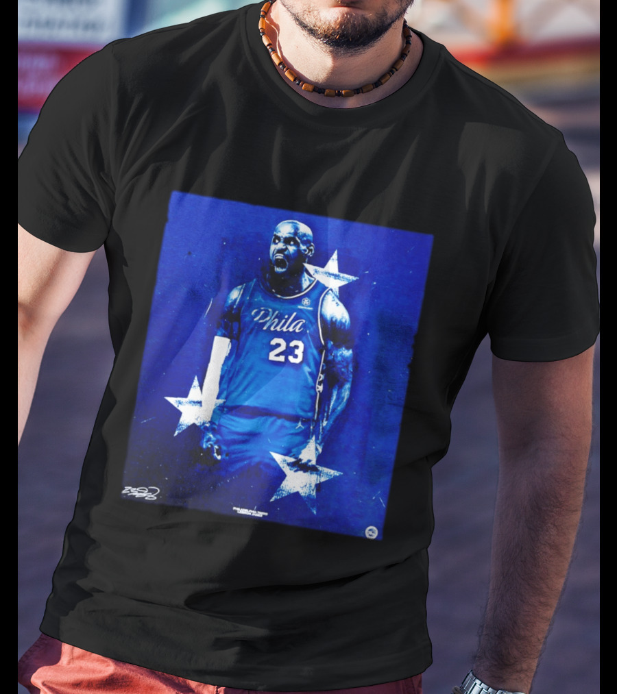 LeBron James Philadelphia 76ers Philly 23 Blue Stars T-Shirt