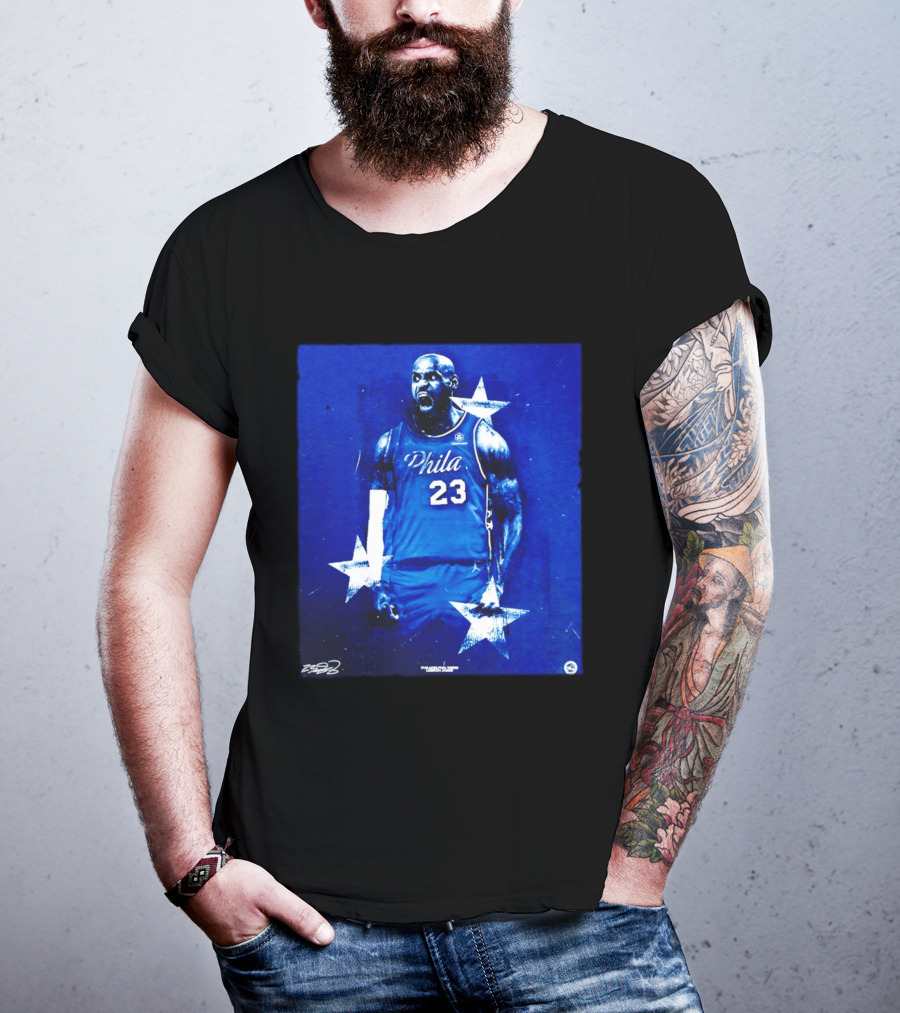 LeBron James Philadelphia 76ers Philly 23 Blue Stars T-Shirt