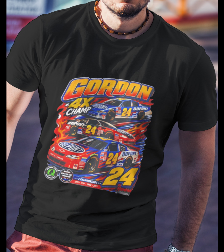 Gordon 4X Champ Number 24 Dupont Racing Car 4 Championships T-Shirt