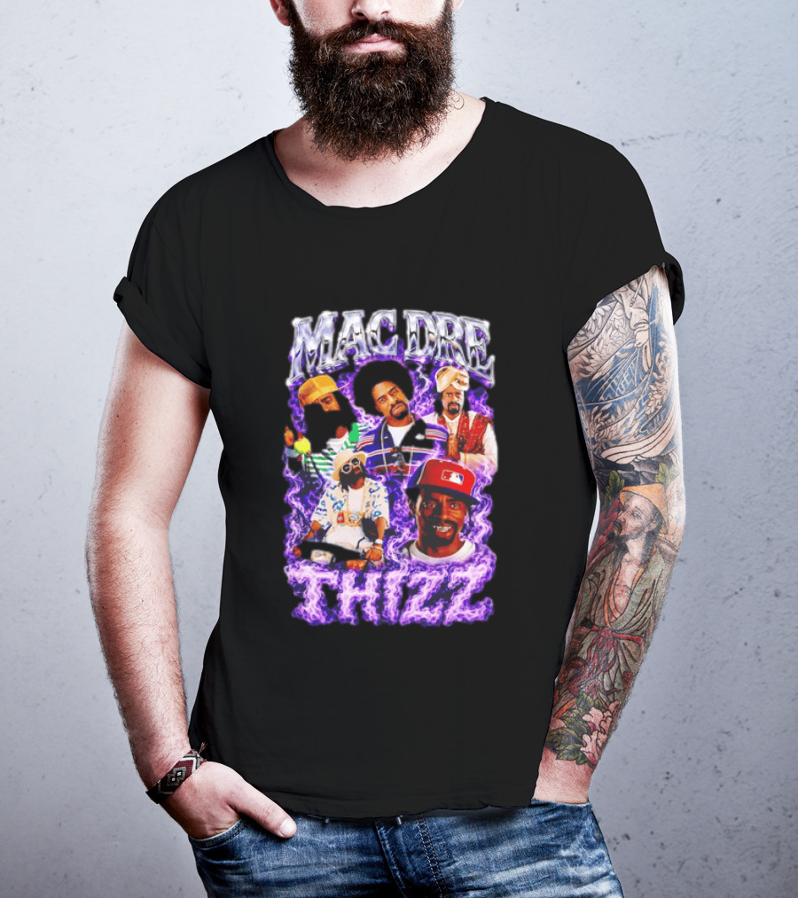 Mac Dre Thizz Collage Purple Rap Music T-Shirt
