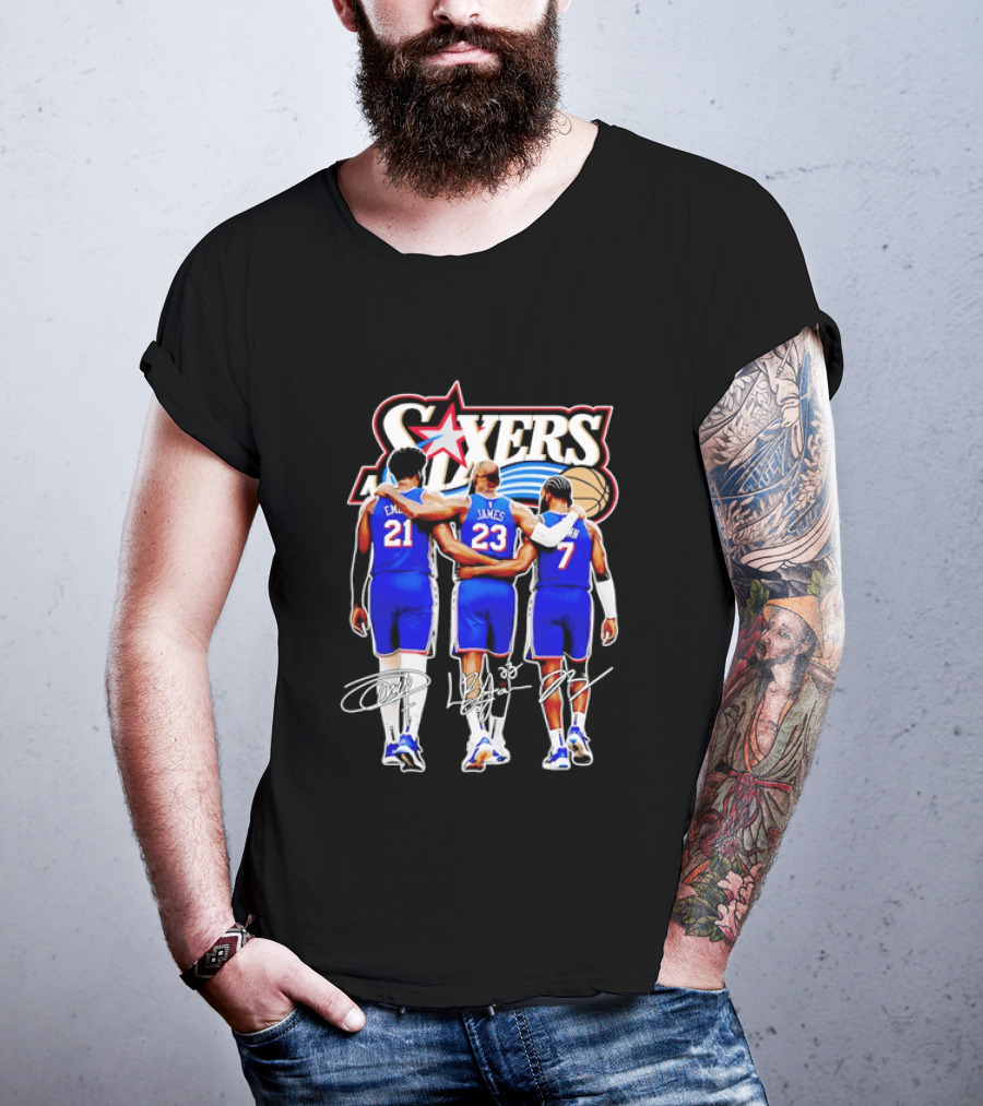 Philadelphia 76ers Embiid James Harden Back To Back Basketball Stars Sixers T-Shirt