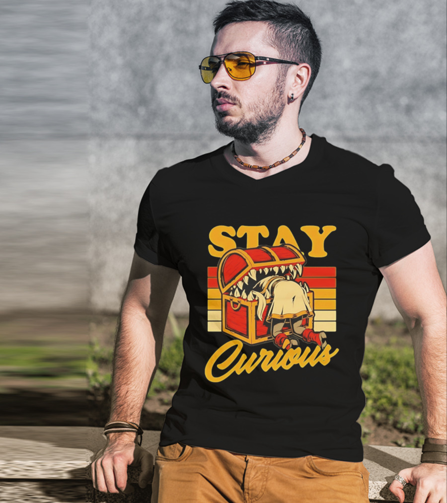 Stay Curious Mimic Dungeons And Dragons Role Playing Game T-Shirt