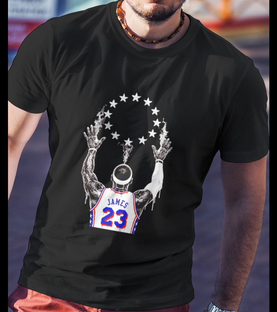 LeBron James 23 Philadelphia 76ers Starry T-Shirt