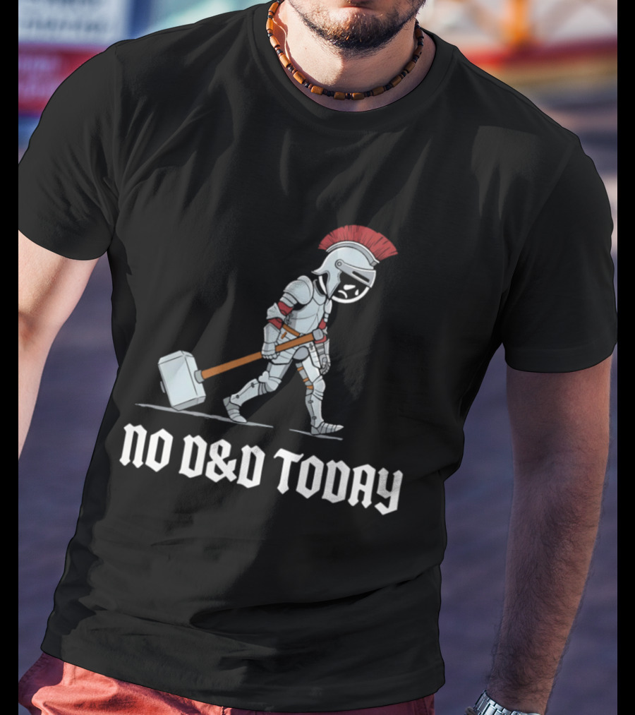 No D&D Today Cartoon Paladin Armor And Hammer T-Shirt