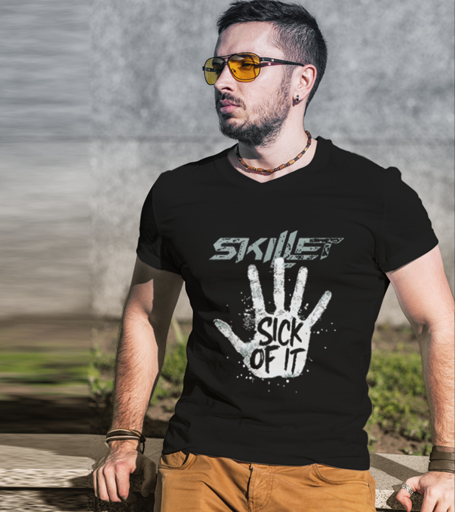 Skillet Sick Of It Comatose 20 Years Still Screaming Tour 2026 Handprint T-Shirt