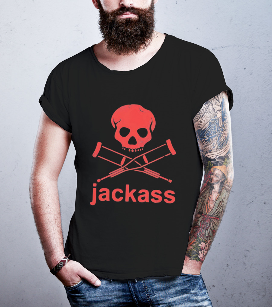 Skull Crutches Jackass Red T-Shirt