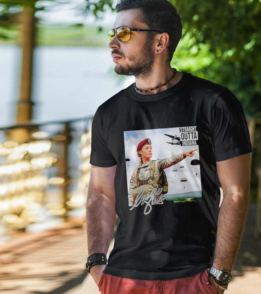 Sophie Cunningham Straight Outta Indiana Military Paratrooper T-Shirt