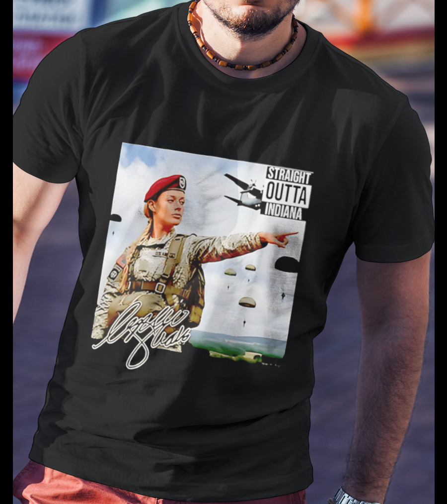 Sophie Cunningham Straight Outta Indiana Military Paratrooper T-Shirt