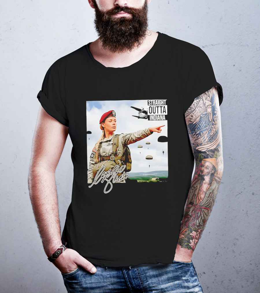 Sophie Cunningham Straight Outta Indiana Military Paratrooper T-Shirt