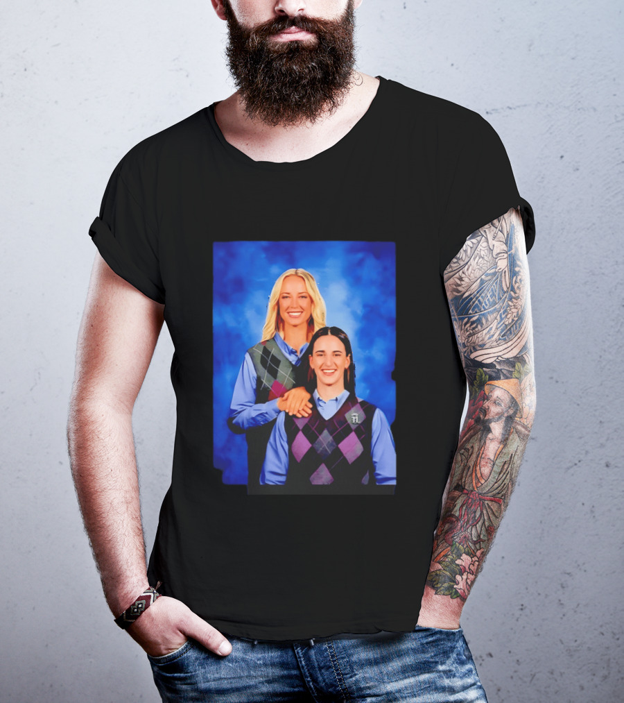 Sophie Cunningham Vs Caitlin Clark Step Brothers Portrait Style Sports Rivalry T-Shirt
