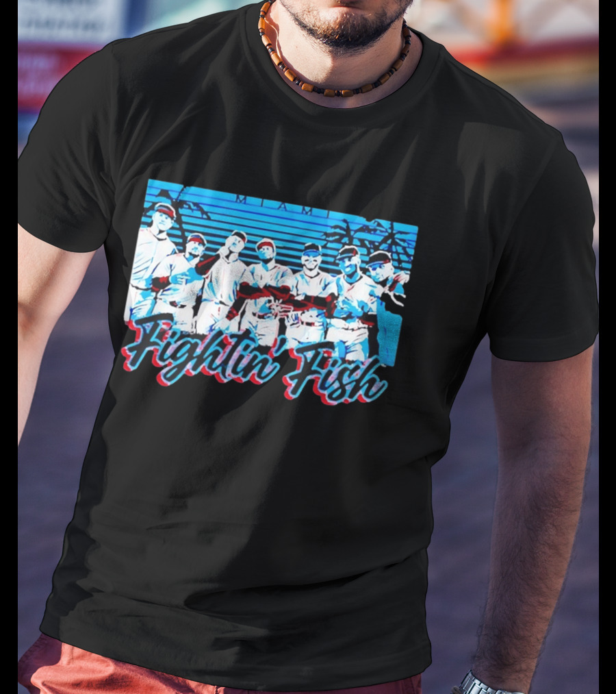 Fightin Fish Miami Marlins Team Lineup T-Shirt