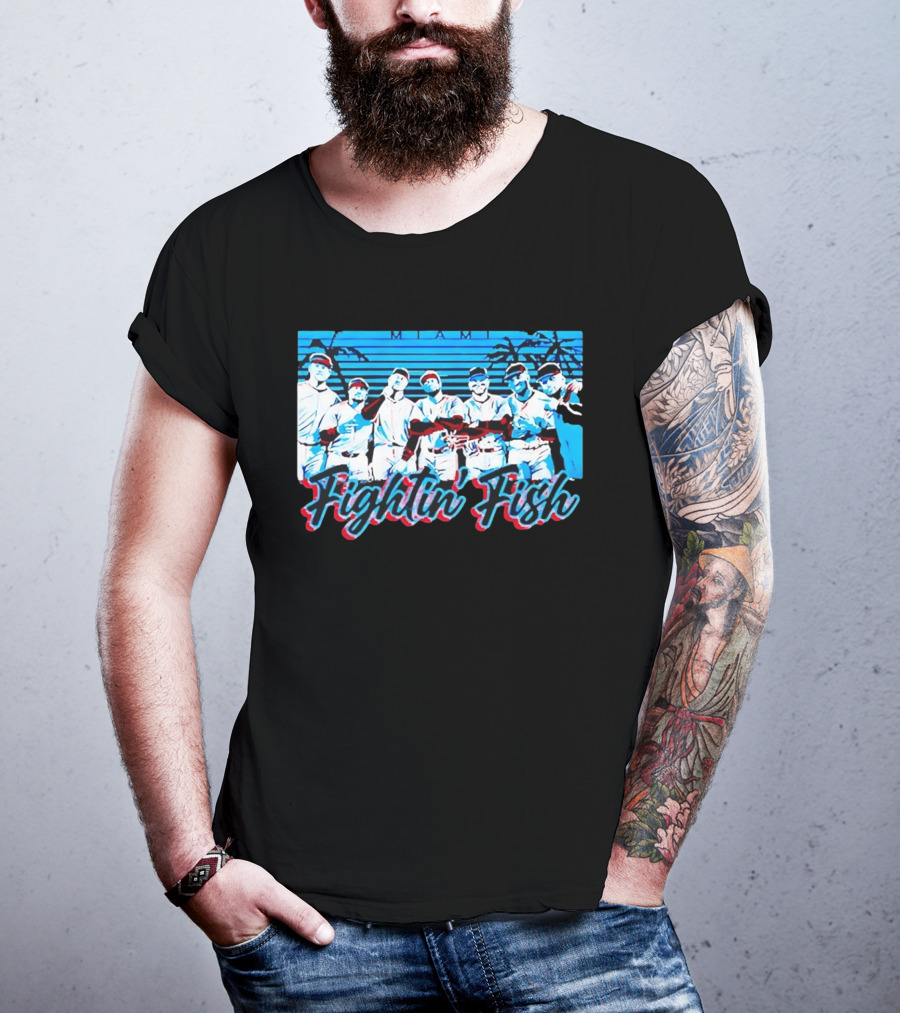 Fightin Fish Miami Marlins Team Lineup T-Shirt
