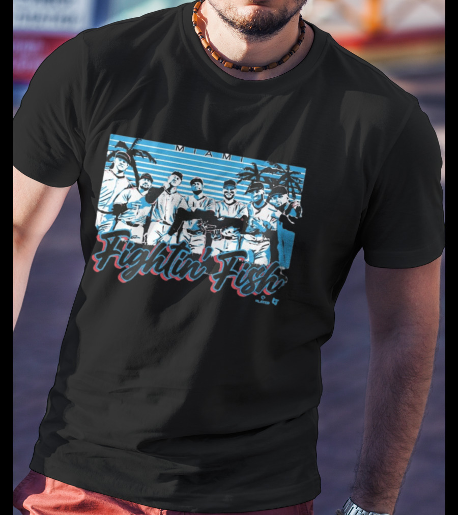 Miami Fightin' Fish Baseball Team Palm Trees T-Shirt