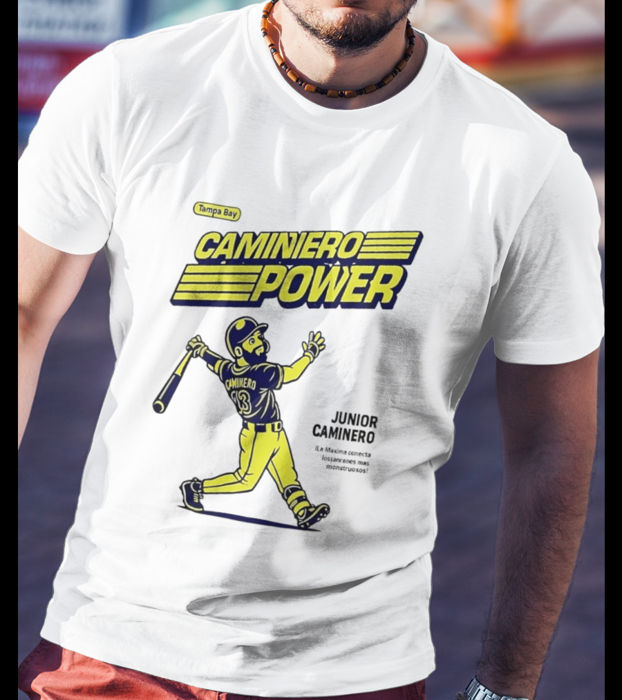 Junior Caminero Tampa Bay Caminero Power Baseball 13 T-Shirt