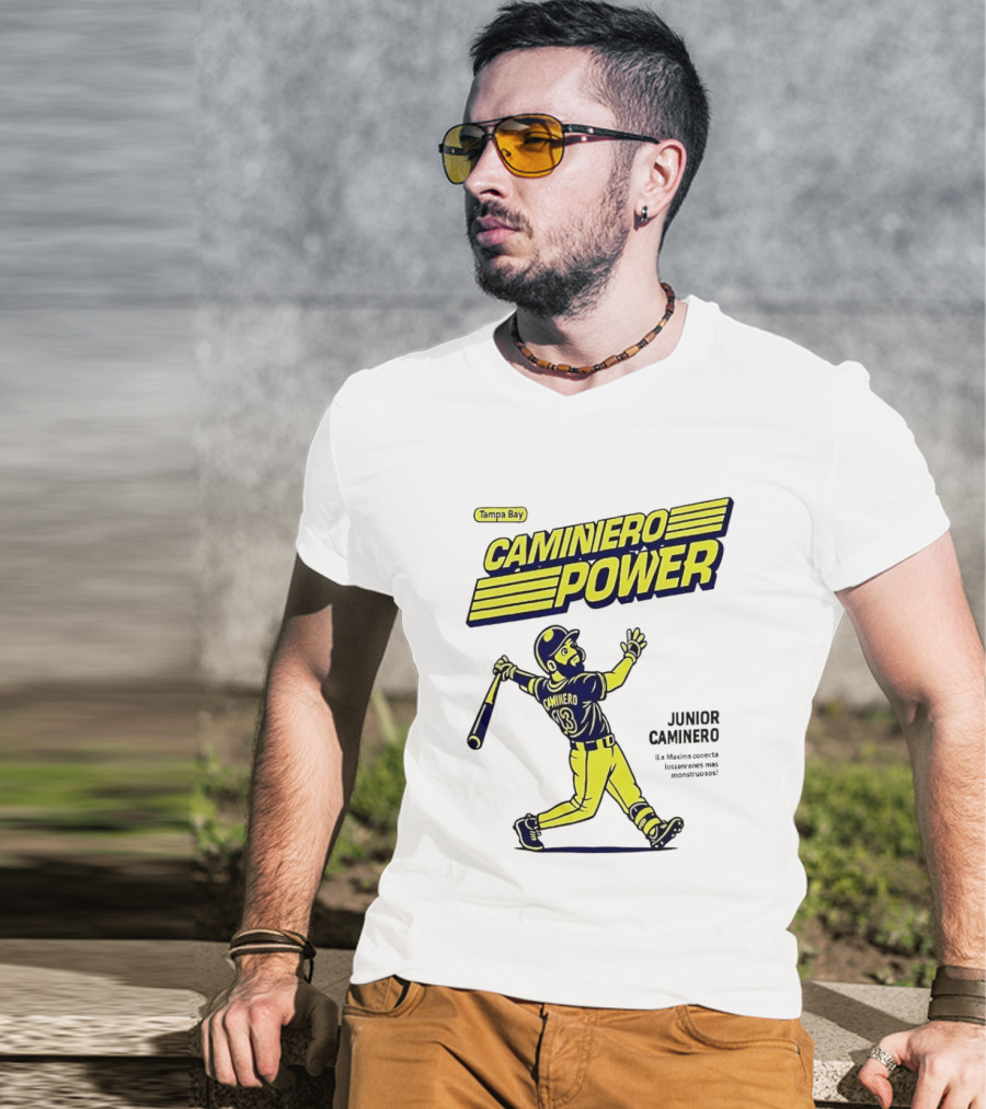 Junior Caminero Tampa Bay Caminero Power Baseball 13 T-Shirt