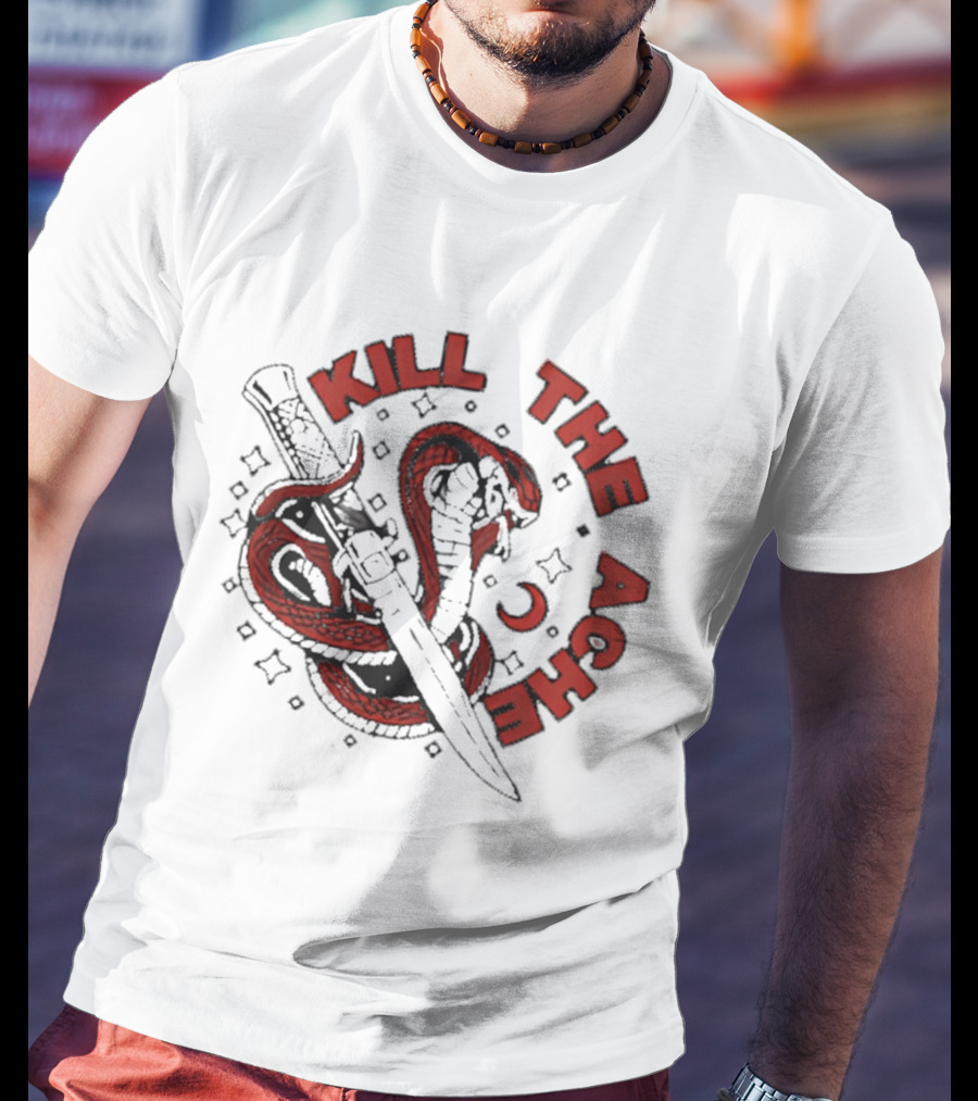 Kill The Ache Snake Knife Crescent Moon Stars T-Shirt