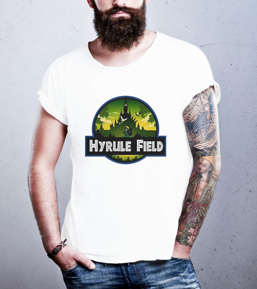 Hyrule Field Link Legend Of Zelda Jurassic Park Fusion T-Shirt