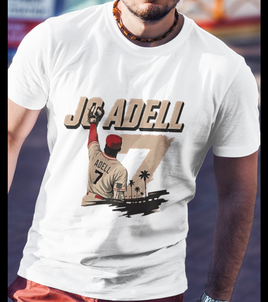 Los Angeles Angels Jo Adell Number 7 Baseball Sports Palm Trees T-Shirt