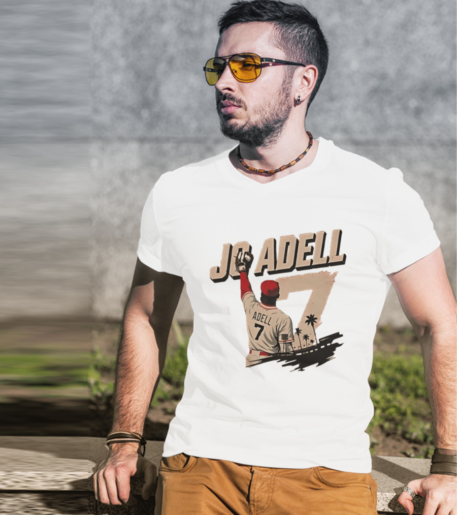Los Angeles Angels Jo Adell Number 7 Baseball Sports Palm Trees T-Shirt