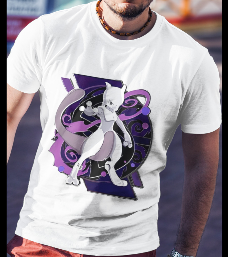 Pokemon Mewtwo Psychic Power Strike Dynamic Pose T-Shirt