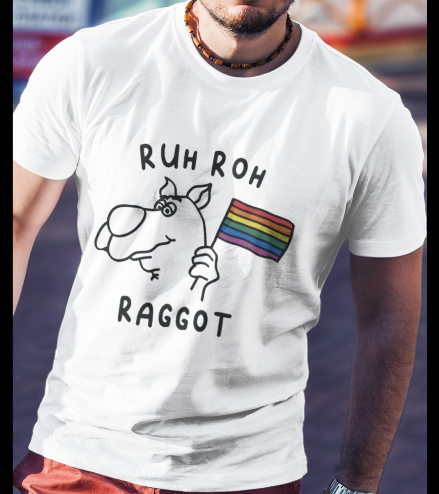 Ruh Roh Raggot Scooby Doo Rainbow Pride Flag T-Shirt