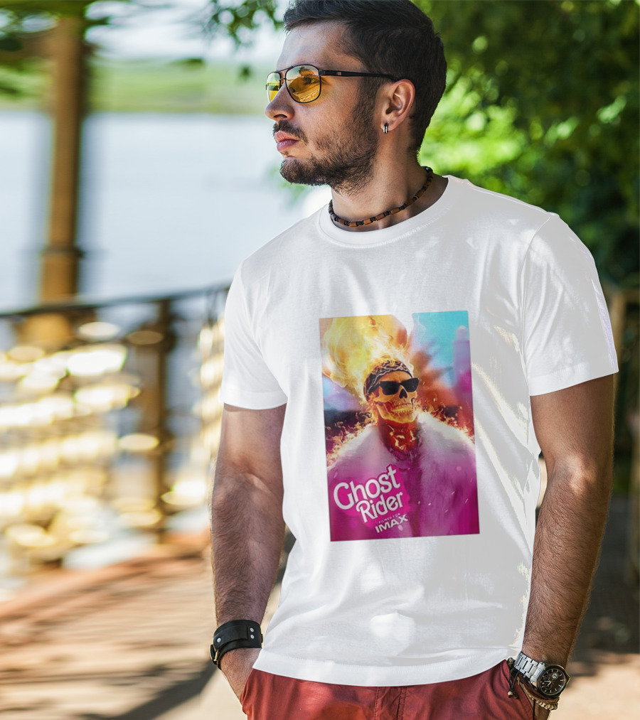 Ghost Rider Filmed For IMAX Flaming Skull T-Shirt