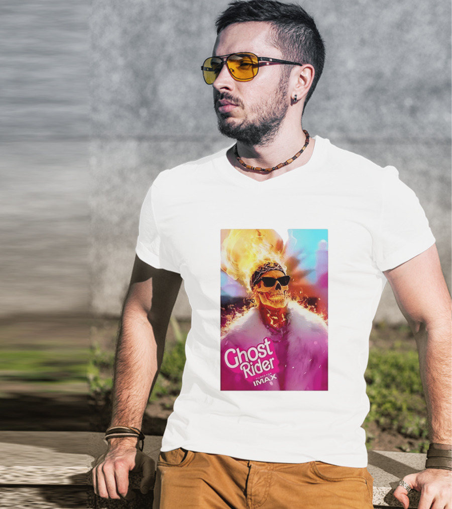 Ghost Rider Filmed For IMAX Flaming Skull T-Shirt
